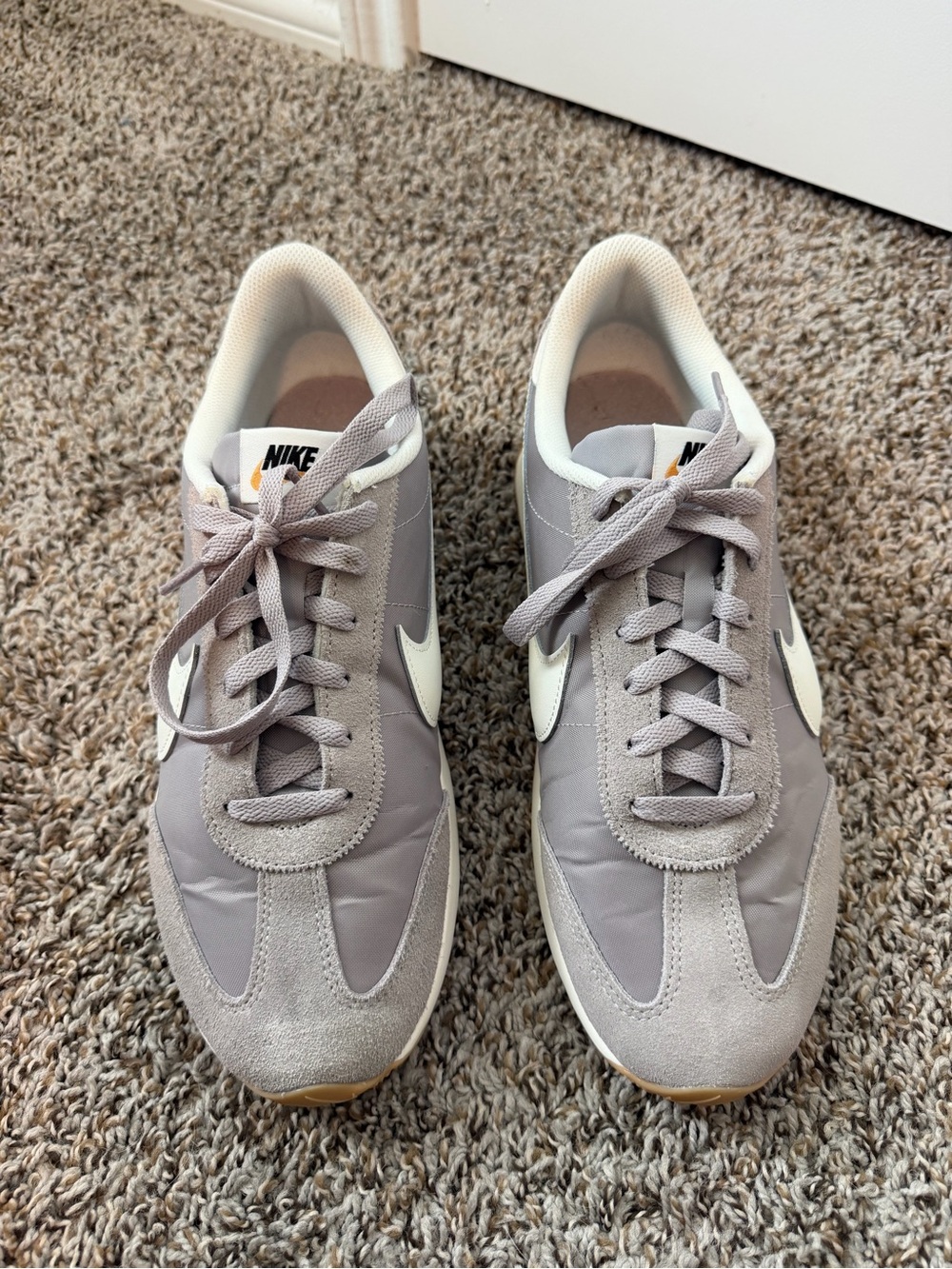 ⚡️Nike Men’s Pacifics - Grey Suede & Nylon Sneaker with Cream Swoosh - Picture 2 of 4